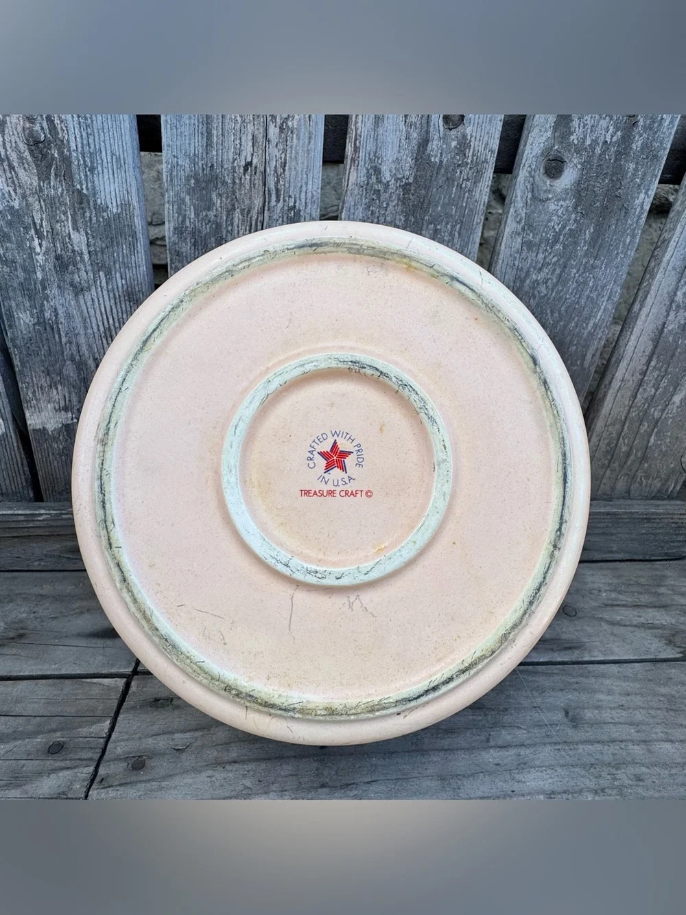 Vintage Treasure Craft Southwest Pastel Peach Casserole / Chili Pot with Lid